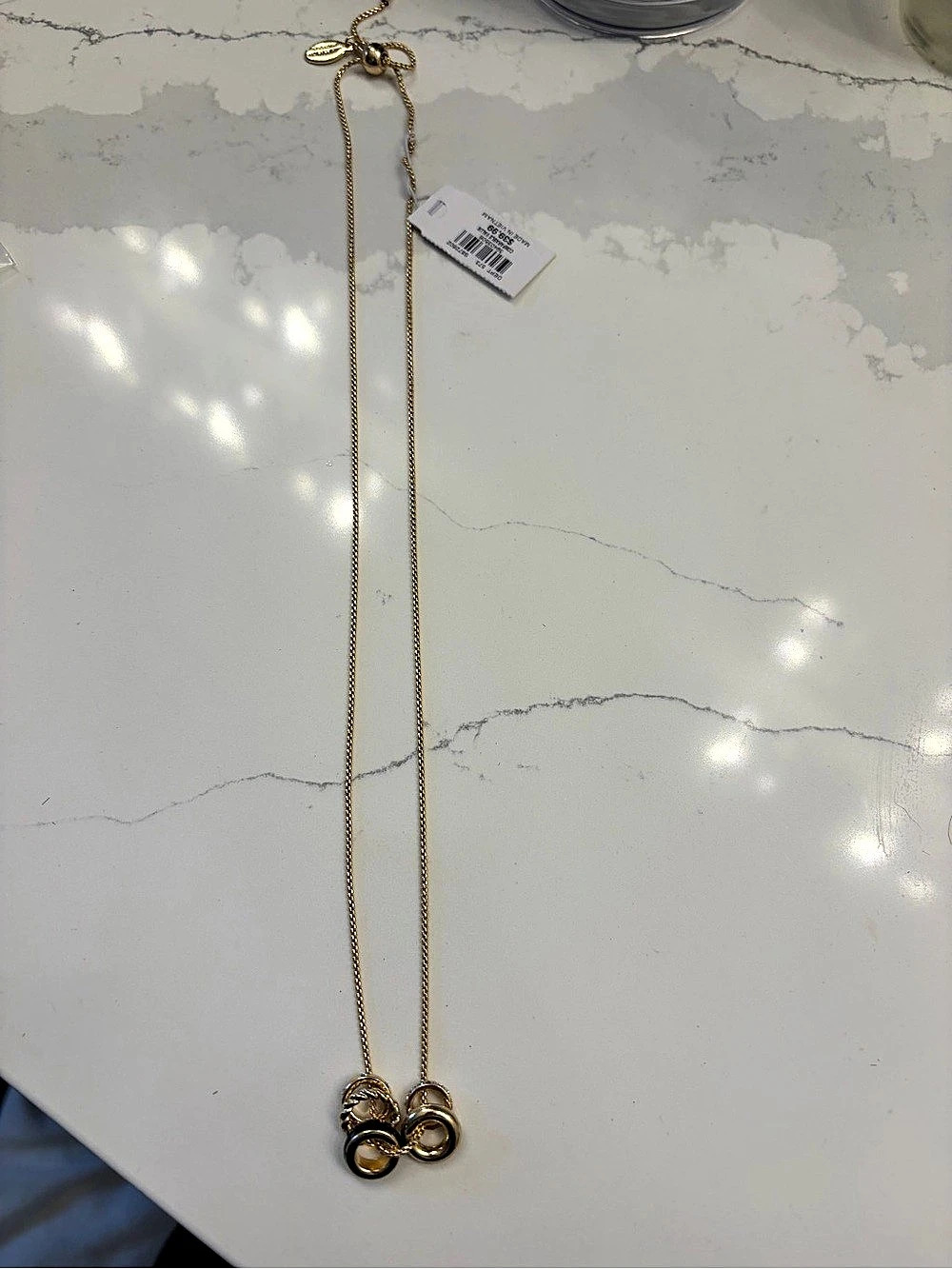 Gold & Black Pendant Necklace NWT